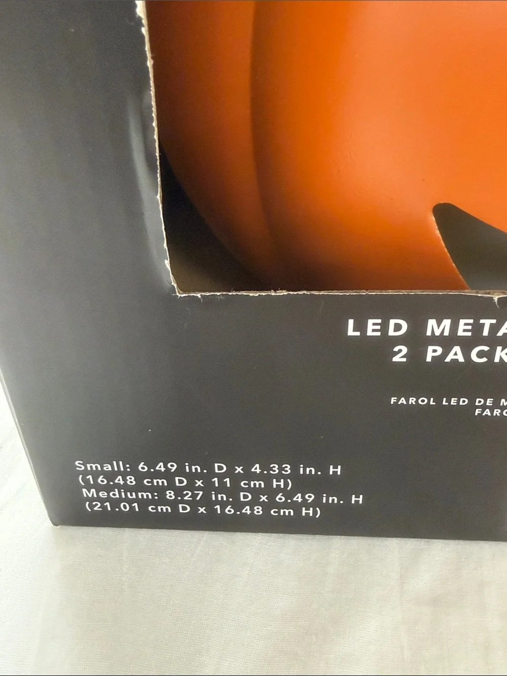 Halloween Collection LED Metal Jack-O-Lantern 2-Pack - Orange